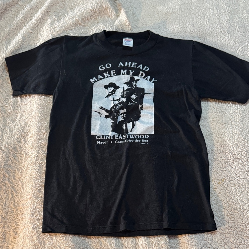 Jerzees Black Clint Eastwood 'Go Ahead Make My Day' Graphic Tee